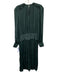 Current Air Size Small Dark Green Polyester Long Sleeve Button Detail Dress Dark Green / Small