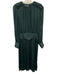 Current Air Size Small Dark Green Polyester Long Sleeve Button Detail Dress Dark Green / Small