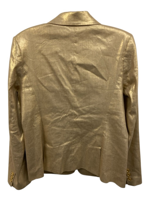 Alice + Olivia Size Medium Gold & Beige Polyester Blend Long Sleeve Jacket Gold & Beige / Medium