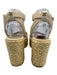 Sam Edelman Shoe Size 8 Beige Straw open toe Ankle Wrap Platform Buckle Wedges Beige / 8