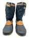 Tory Burch Shoe Size 8 navy blue & tan Rubber Leather trim Quilted Boots navy blue & tan / 8