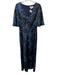 Sachin & Babi Size 6 Mixed Blues Polyester Short flutter sleeve V Neck Gown Mixed Blues / 6