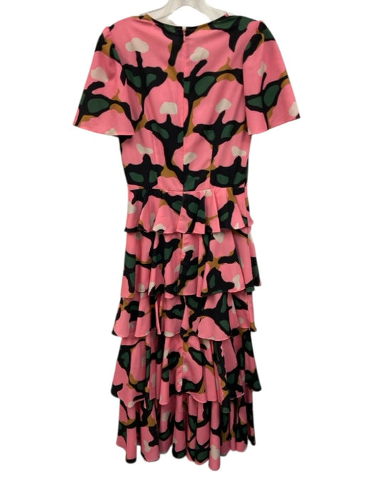 Rhode Size Est M Pink, Green, Yellow Polyester Cap Sleeve Abstract Floral Dress Pink, Green, Yellow / Est M