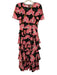 Rhode Size Est M Pink, Green, Yellow Polyester Cap Sleeve Abstract Floral Dress Pink, Green, Yellow / Est M