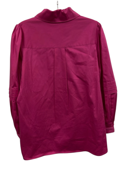 Emily McCarthy Size Medium Hot pink Cotton Blend Long puff sleeve Pintuck Top Hot pink / Medium