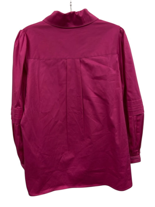Emily McCarthy Size Medium Hot pink Cotton Blend Long puff sleeve Pintuck Top Hot pink / Medium
