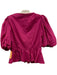 Hunter Bell Size 6 Hot pink Cotton Square Neck Peplum Short Puff Sleeve Top Hot pink / 6