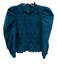 English Factory Size Medium Teal Blue Cotton Long puff sleeve Shirred Top Teal Blue / Medium