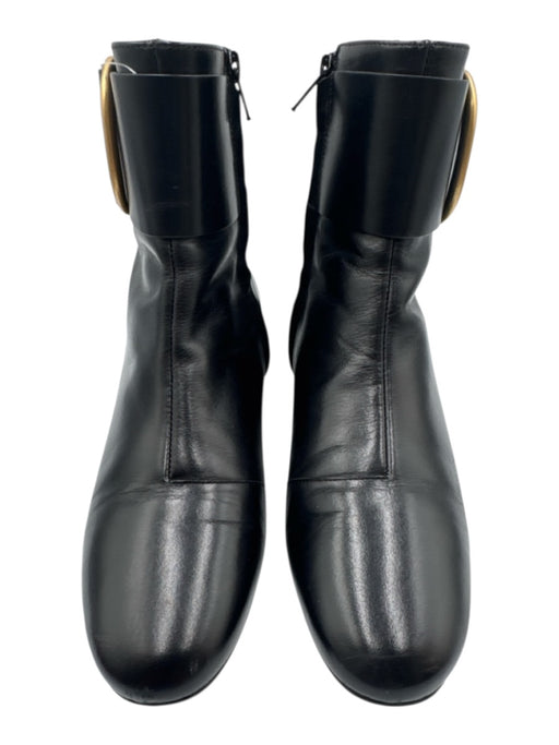 See By Chloe Shoe Size 38 Black Leather Gold hardware Buckle Almond Toe Boots Black / 38