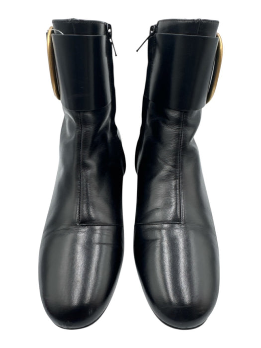 See By Chloe Shoe Size 38 Black Leather Gold hardware Buckle Almond Toe Boots Black / 38