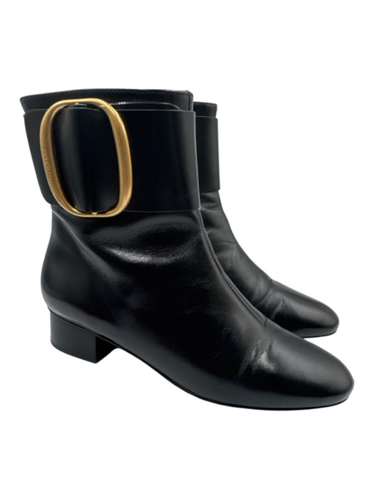 See By Chloe Shoe Size 38 Black Leather Gold hardware Buckle Almond Toe Boots Black / 38