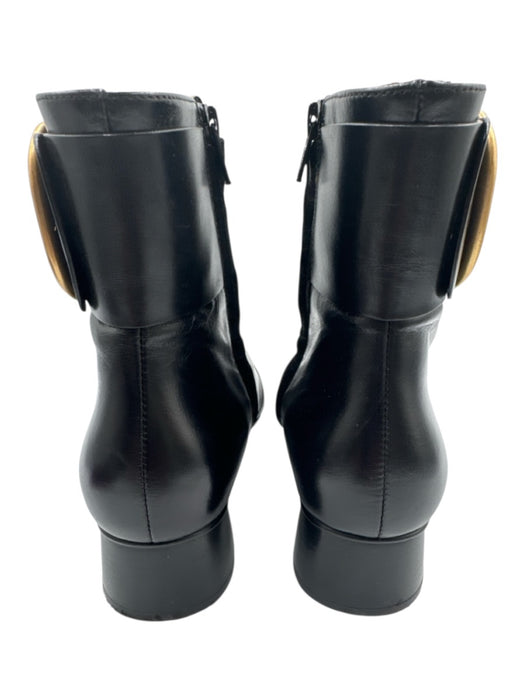 See By Chloe Shoe Size 38 Black Leather Gold hardware Buckle Almond Toe Boots Black / 38