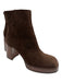 Tod's Shoe Size 38 Brown Leather Suede Square Toe Paneled Platform Boots Brown / 38