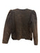 Rhode Size Small Brown & Black Cotton Denim Long puff sleeve Acid Wash Jacket Brown & Black / Small