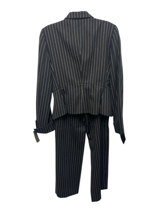 Armani Collection Size 6 Black & White Wool Blend Long Sleeve Pinstripe Pant Set Black & White / 6
