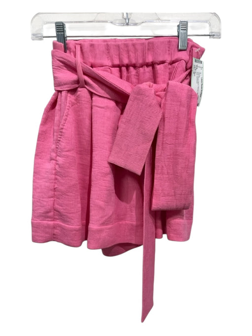 Staud Size 0 Pink Rayon Blend Ribbed Sash High Rise Shorts Pink / 0