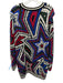 Farm Rio Size M Black, White & Multi Wool Blend Knit Geometric Ribbed Hem Dress Black, White & Multi / M