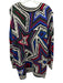 Farm Rio Size M Black, White & Multi Wool Blend Knit Geometric Ribbed Hem Dress Black, White & Multi / M