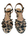 Cole Haan Shoe Size 6.5 Black & Tan Fabric Strappy Animal Print Platform Pumps Black & Tan / 6.5