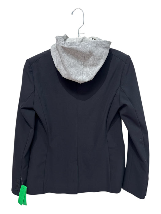Veronica Beard Size 00 Black & Gray Nylon Blend Blazer Hood Zip Up Jacket Black & Gray / 00