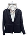 Veronica Beard Size 00 Black & Gray Nylon Blend Blazer Hood Zip Up Jacket Black & Gray / 00