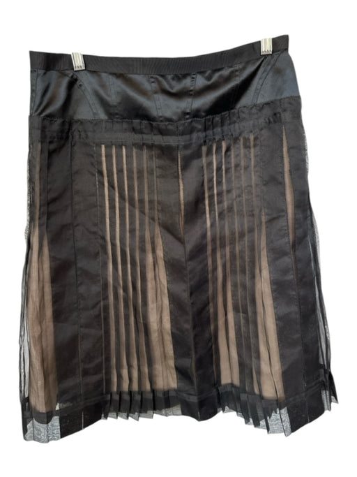 BCBG Maxazria Size 8 Black Silk Blend Pleated Skirt Black / 8