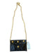 JJ Winters Black & Gold Leather Chain Strap Studded Front Flap Crossbody Bag Black & Gold / XS