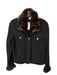 Real Clothes Size S Black & Brown Wool Faux Fur Collar Buttons Jacket Black & Brown / S