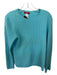 Anne Klein Size XL Aqua Cashmere Cable Knit Long Sleeve Sweater Aqua / XL