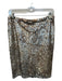 Natori Size 6 Bronze & Silver Sequin Back Zip Pencil Skirt Bronze & Silver / 6