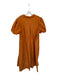 Beulah Size L Rust Cotton Short Balloon Sleeve Collar Button Down Maxi Dress Rust / L