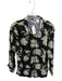 Tizzie Size XL Black & Green Cotton Denim Botanical Long Sleeve Button Down Top Black & Green / XL