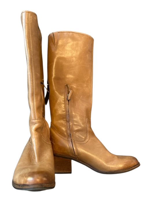 Sam Edelman Shoe Size 8 Tan Leather Heel Almond Toe Knee Length Boots Tan / 8