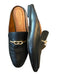 Coach Shoe Size 8 Black Leather Backless Gold detail Almond Toe Mules Black / 8