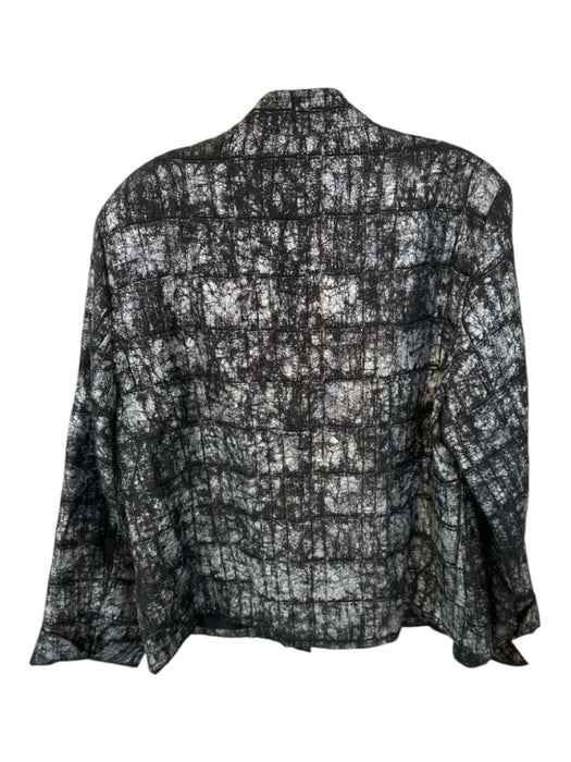 Toni Morgan Size L Black & White Polyester Blend Long Sleeve Open Front Jacket Black & White / L