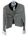 Commense Size M Black & White Wool & Polyester Tweed Velvet Collar Jacket Black & White / M