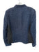 Jaeger Size 12 Navy & Black Wool Blend Distressed Front Zip Pockets Jacket Navy & Black / 12