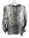Marina Rinaldi Size Est L Grey Silk Croc Long Sleeve Button Up Blouse Grey / Est L