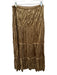 Sharon Young Size L Gold Polyester Velvet Sequin Detail Elastic Waist Maxi Skirt Gold / L