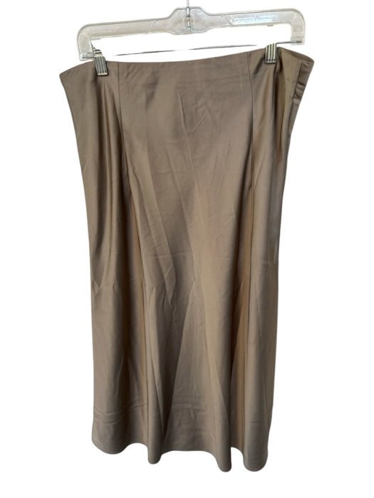 J Crew Size L Taupe Polyester Elastic Waist Maxi Skirt Taupe / L