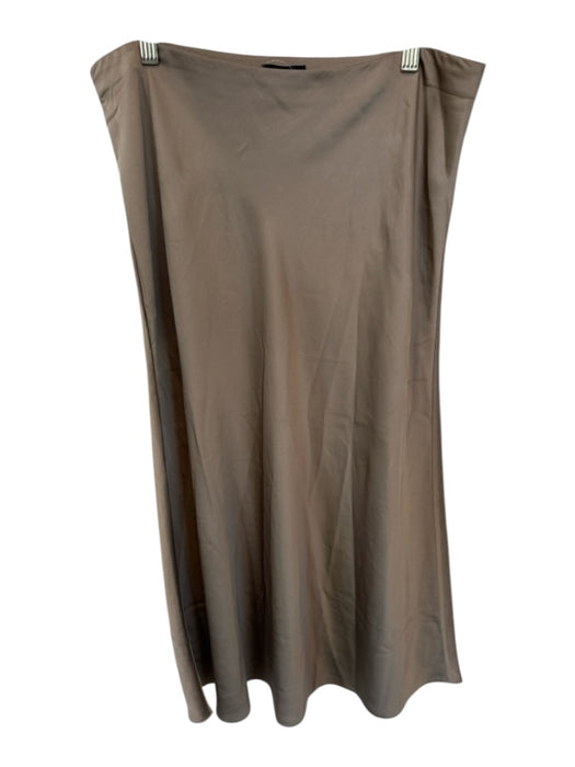 J Crew Size L Taupe Polyester Elastic Waist Maxi Skirt Taupe / L