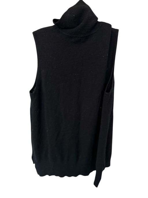 Cashmere Size XL Black Cashmere Turtle Neck Sleeveless Knit Sweater Black / XL