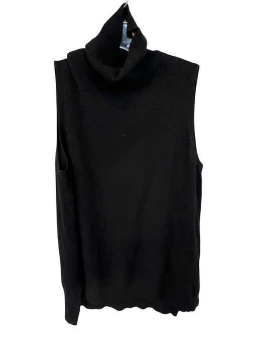Cashmere Size XL Black Cashmere Turtle Neck Sleeveless Knit Sweater Black / XL