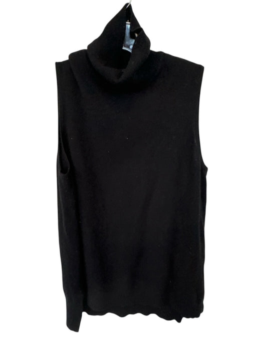 Cashmere Size XL Black Cashmere Turtle Neck Sleeveless Knit Sweater Black / XL