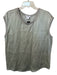 Helmut Lang Size L Sage Shell Blend Sleeveless Boat Neck Leather Trim Top Sage / L