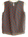 Theory Size P Navy Blue & Red Silk Sleeveless Key Hole Back Round Neck Top Navy Blue & Red / P
