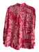 Lafayette 148 Size S coral Viscose Long Sleeve Floral Button Down Collar Top coral / S