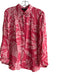 Lafayette 148 Size S coral Viscose Long Sleeve Floral Button Down Collar Top coral / S