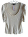 Veronica Beard Jeans Size S Beige Cotton Wide Round Neck Short Sleeve Top Beige / S