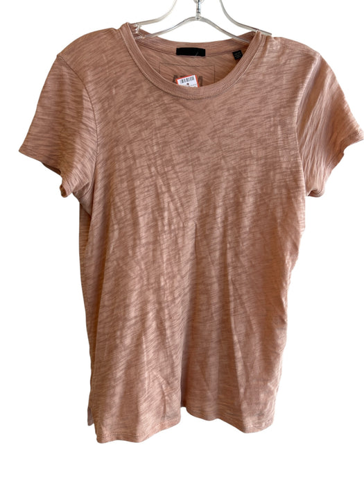 ATM Size S Peach Cotton Short Sleeve Round Neck Basic Cut Top Peach / S